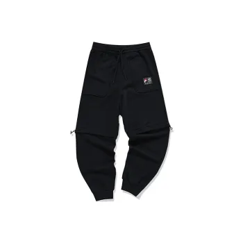 FILA FUSION Marcelo Burlon Collaboration Collection Knitted Sports Pants Women's Pitch Black