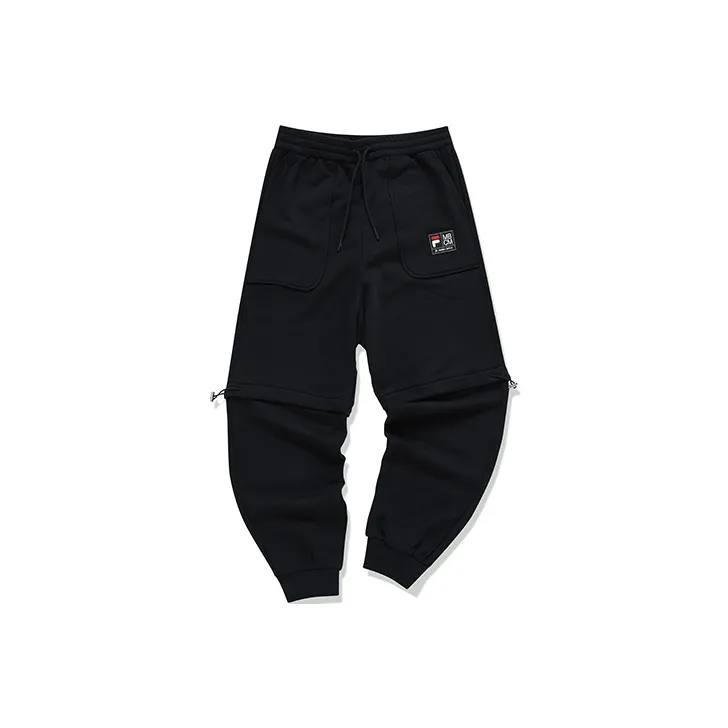 FILA FUSION Marcelo Burlon Collaboration Collection Knitted Sports Pants Women's Pitch Black-0