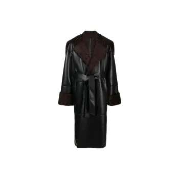 NANUSHKA Alessi Belted Leather Maxi Coat