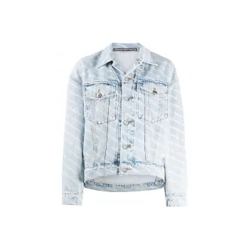Alexander Wang Allover Logo Printed Denim Jacket