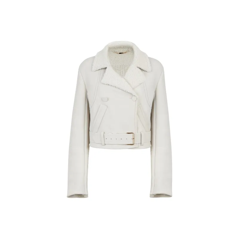 FENDI Leather Jacket Women's White-0