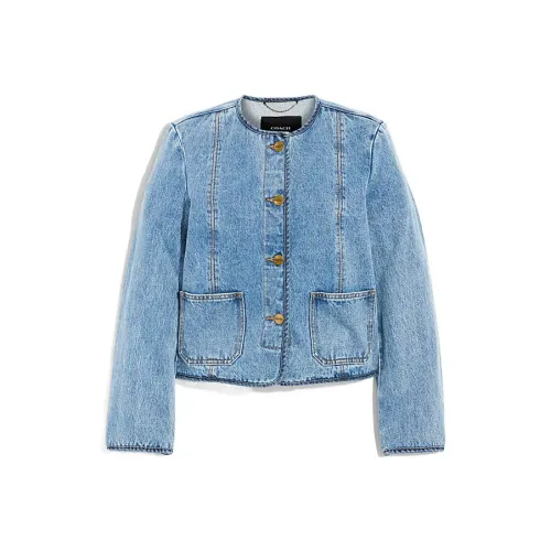 COACH SS23 Denim Jacket Women's Blue