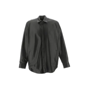 Balenciaga Oversized Leather Cocoon Shirt 'Black'