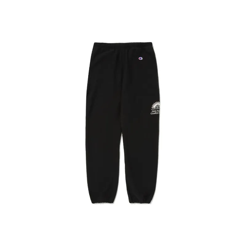 Champion x Hello Sunrise X Reverse Weave Casual Pants Women's Black-0