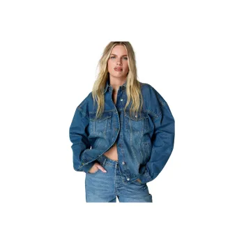 NASTY GAL The Denim Oversized Jacket Denim Jacket Women's Blue