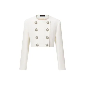LOUIS VUITTON Cropped Jewel Button Mikado Jacket