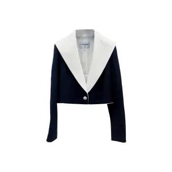 CHANEL Cropped Coat Women's Black