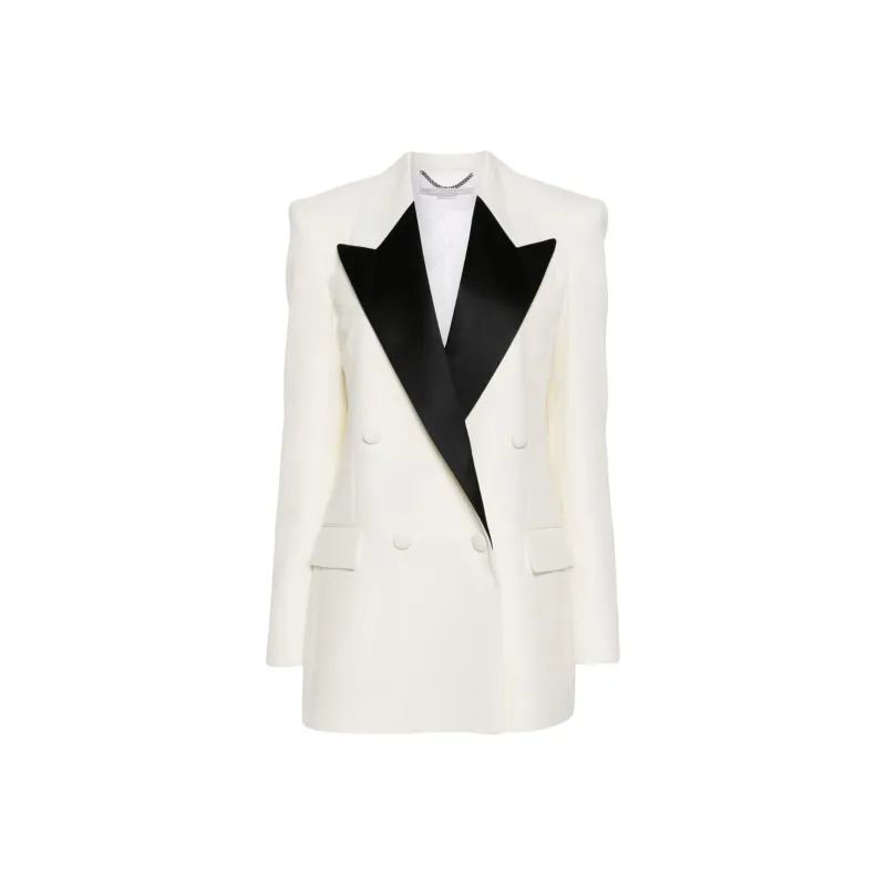 Stella McCartney Contrasting panel Double breasted Blazer-0