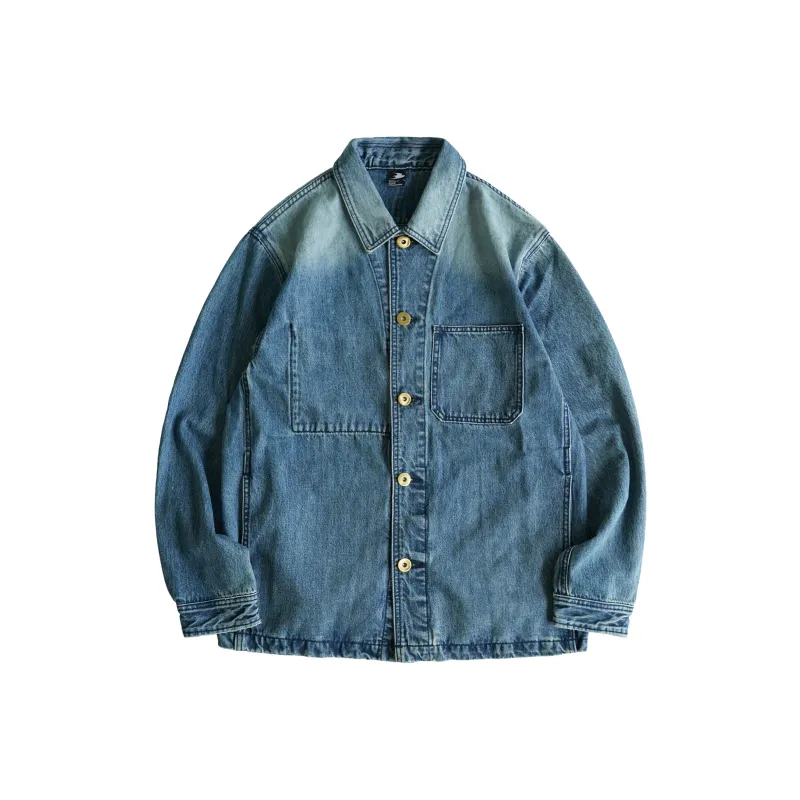 BLUELANDINC Loose Fit Denim Jacket Women's Washable Blue-0
