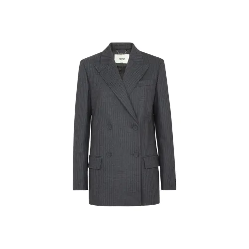 FENDI FW24 Business Suit Coat Women's Gray