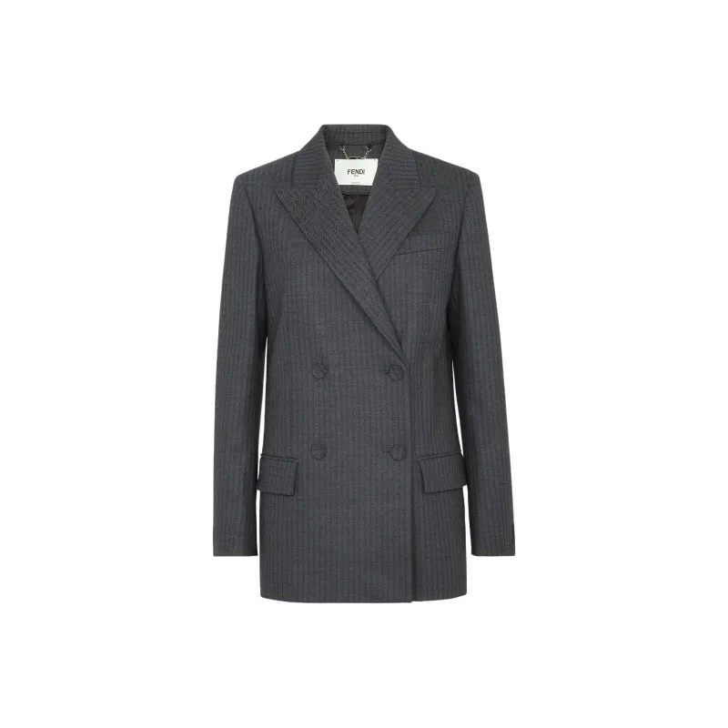 FENDI FW24 Business Suit Coat Women's Gray-0