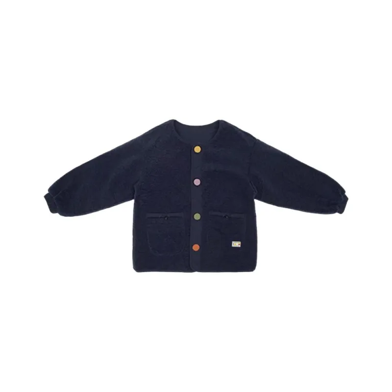 Cloud Factory Velvet feel Coat Women's Navy Blue-0