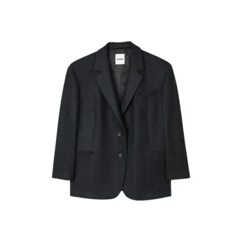 Sandro Herringbone Rhinestone-embellished Blazer