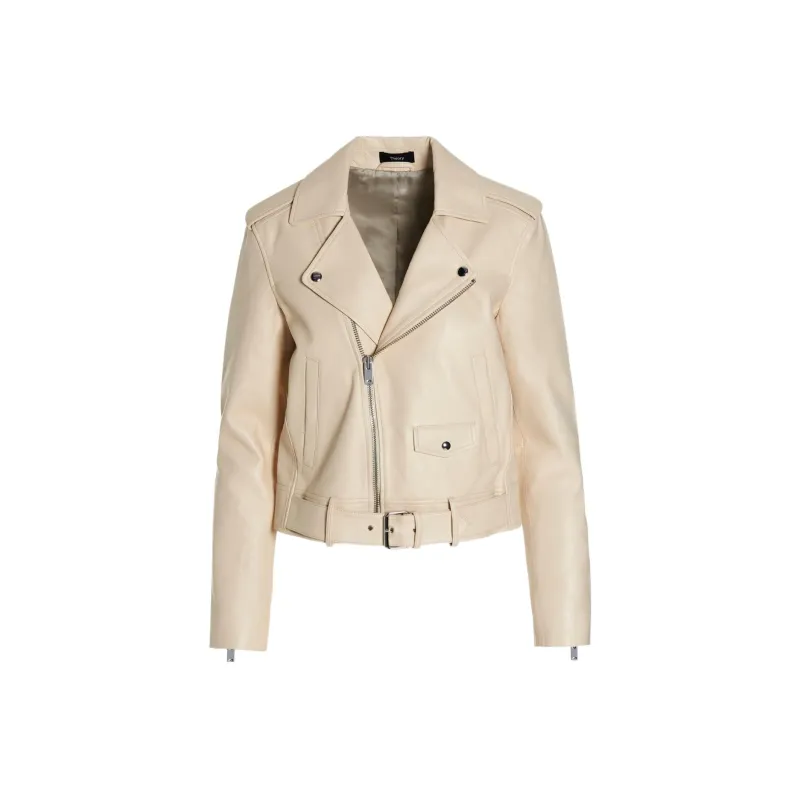 THEORY Leather Jackets Women's Beige-0