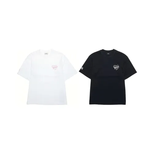 vit och gråmelerad t-shirt med rund halsringning i 3-pack