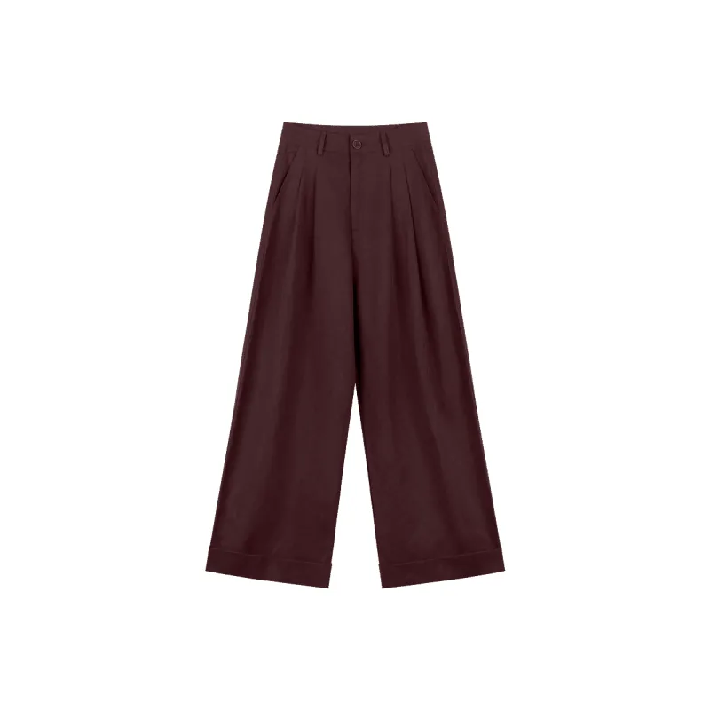 Migu Casual Pants Women's Burgundy-0