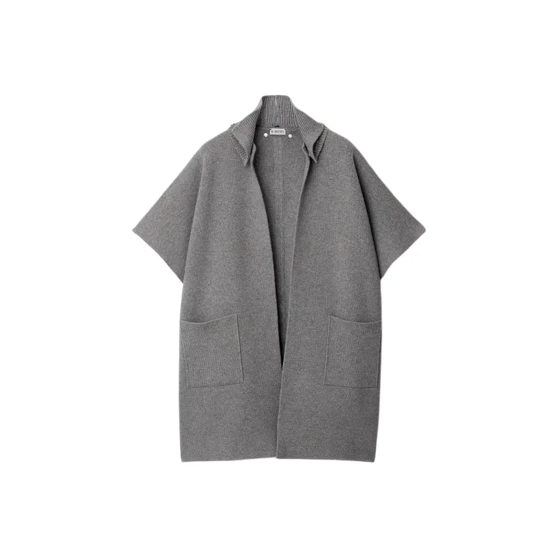 Burberry SS24 Cashmere Cape Cloaks Women's Light Gray-0