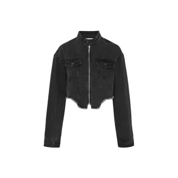 URBAN REVIVO Denim Jackets Women's Black