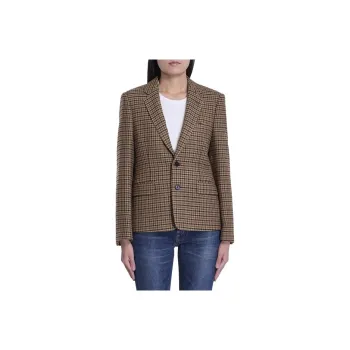 CELINE Single Breasted Checked Jacket