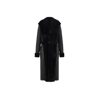 Ferragamo Belted Shearling Coat