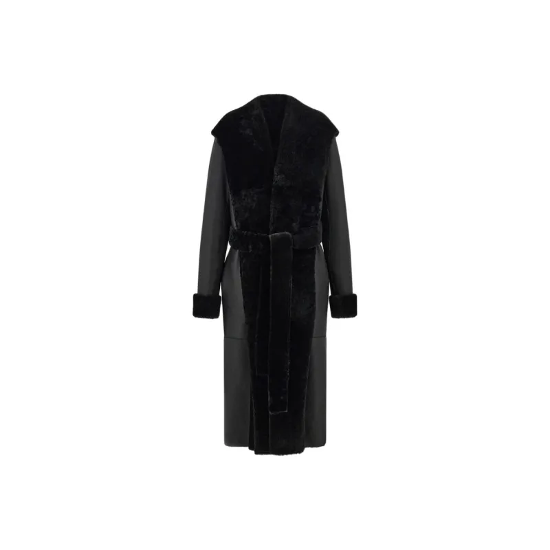 Ferragamo Belted Shearling Coat-0