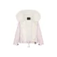 Pink Cropped Silhouette Parka+White Snow Fox