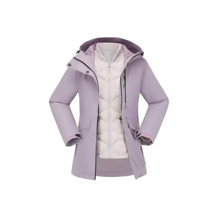 DECATHLON Waterproof And Warm Windbreaker Jacket Women's Purple/Light Gray-0