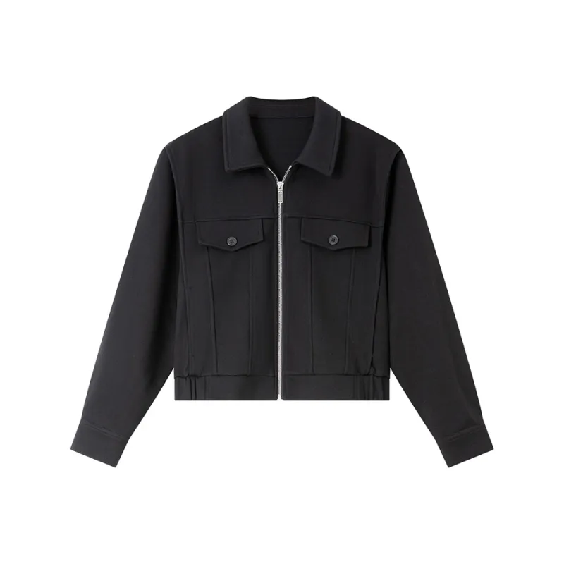 VIMLY Cropped Coats Women's Black-0