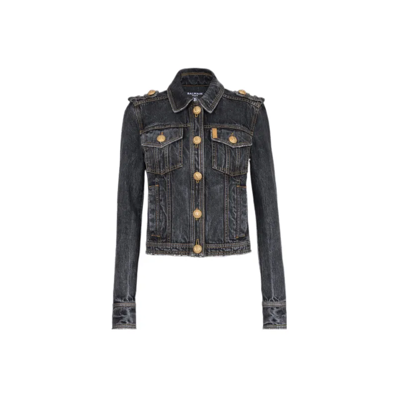 BALMAIN Denim Jacket Women's Black-0