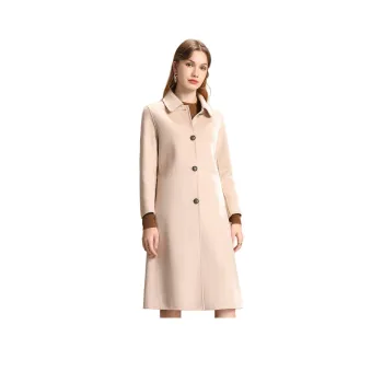 FENHONGMALI Coats Women's Beige