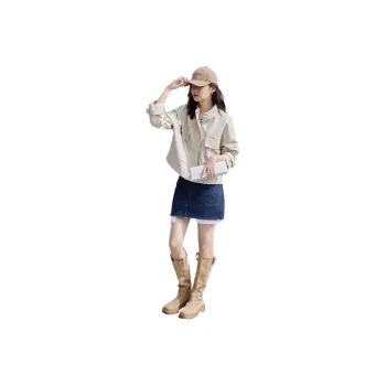 Demana Leather Jacket Women's Beige
