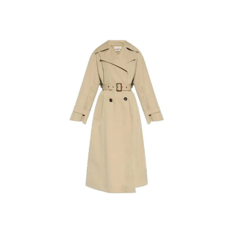 Alexander McQueen Double Breasted Belted Trench Coat-0