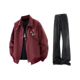 Clothing Sets[Red Jacket+Black Jeans]