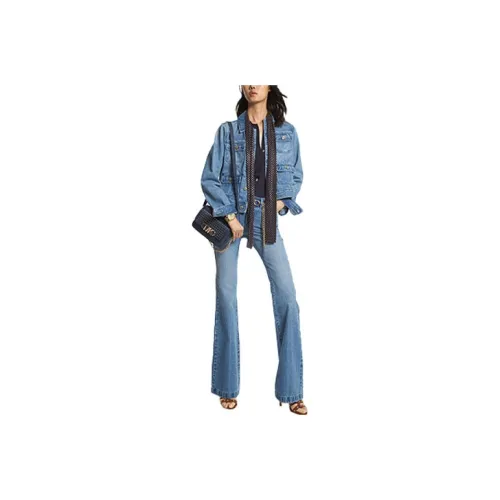 MICHAEL KORS Cropped Coats Women's Denim Blue