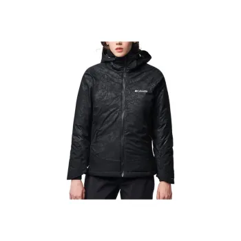 Columbia Solid Color Hooded Fitted Moderate Regular Edition Puffer Jacket Women's Black