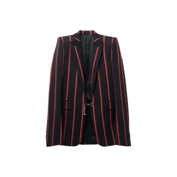 Alexander McQueen T Bar Chain Fastened Striped Blazer