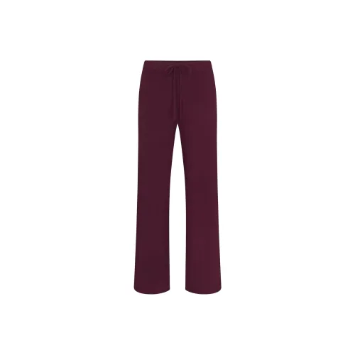 SKIMS COTTON JERSEY STRAIGHT LEG PANT Casual Pants Women's DEEP BERRY/Deep Berry Red