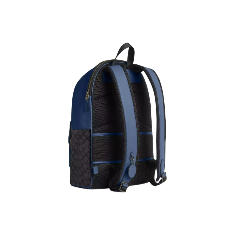 COACH Calfskin Backpack Tubas Men's Charcoal Gray & Dark Blue-1