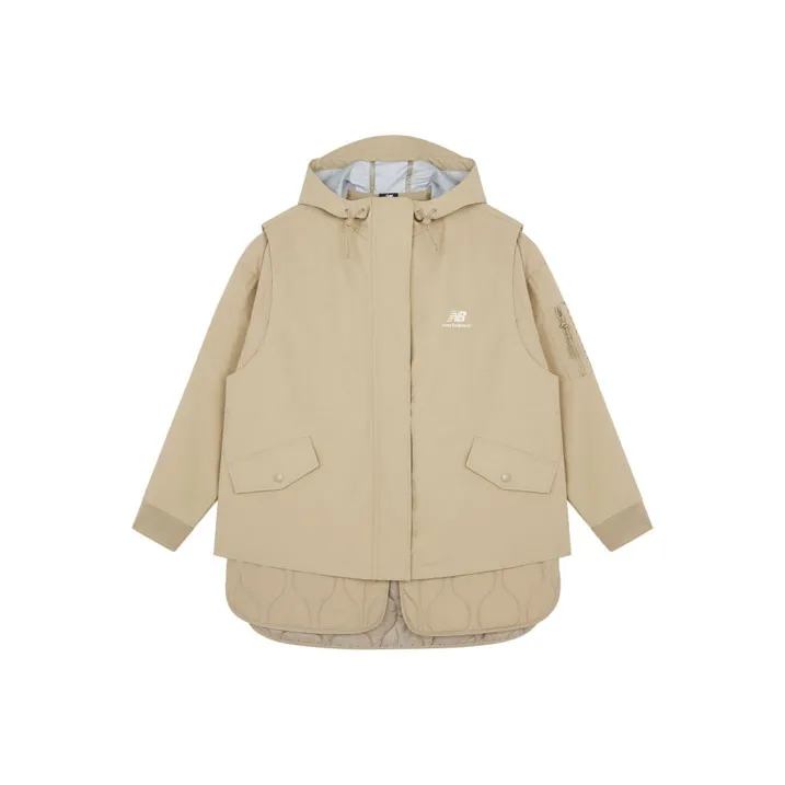 New Balance Puffer Jacket Winter Women's Beige-0