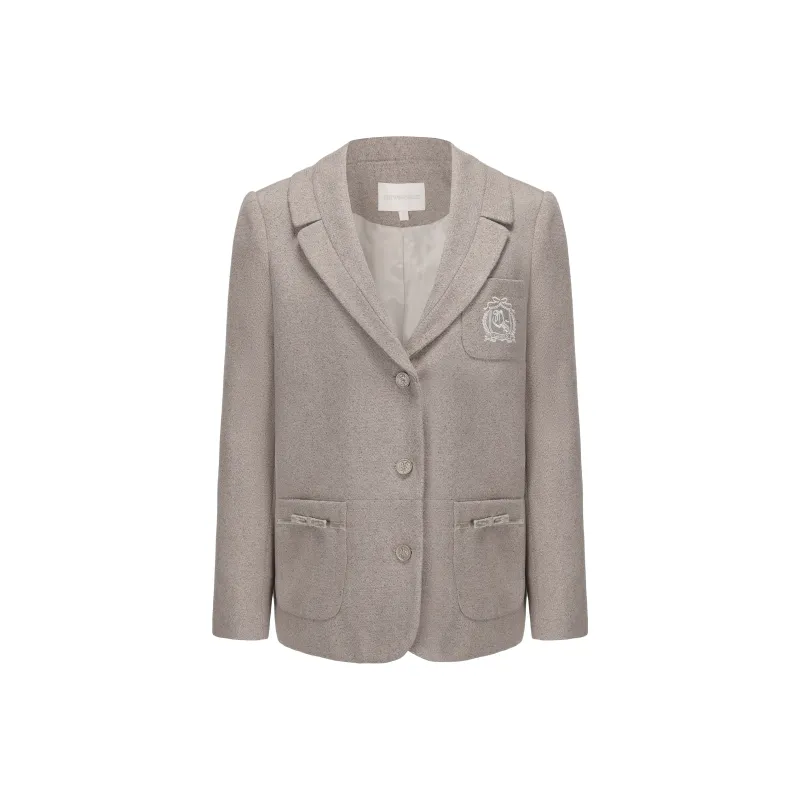 CHIWAWAMEME Cropped Coats Women's Milk Tea Beige-0