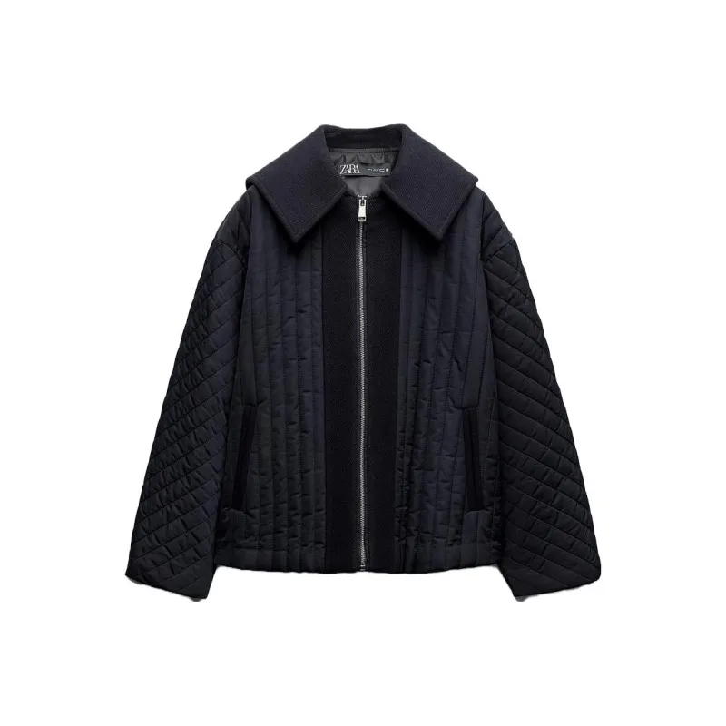 ZARA Puffer Jacket Women's Blue-0