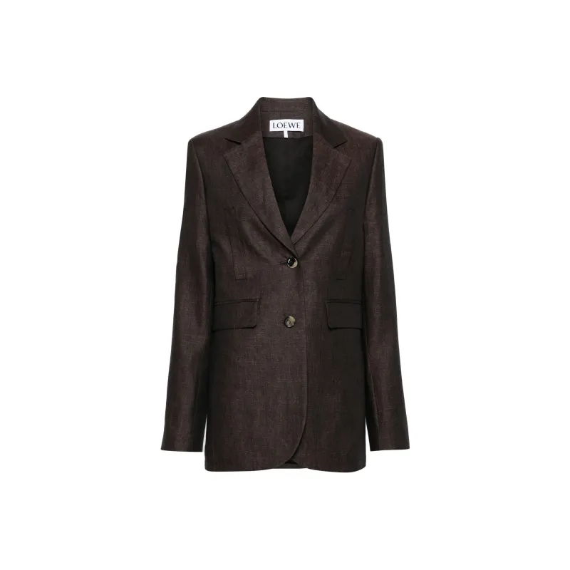 LOEWE Single breasted Linen Blazer-0