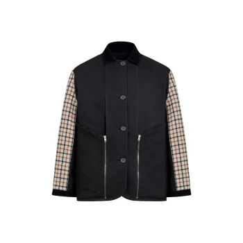 Maison Margiela Contrast Fabric Coat 'Black'