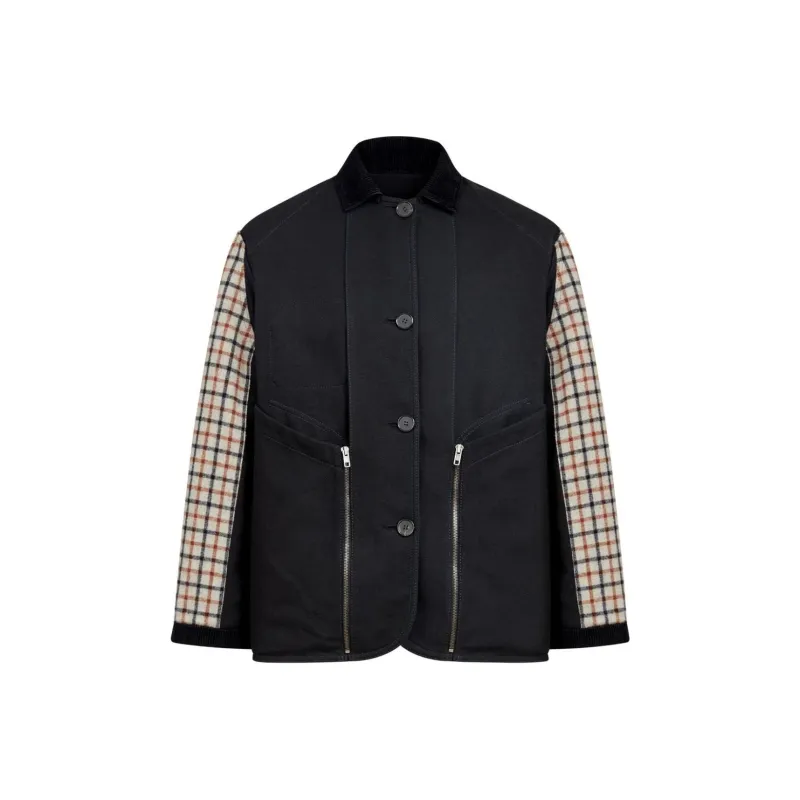 Maison Margiela Contrast Fabric Coat 'Black'-0