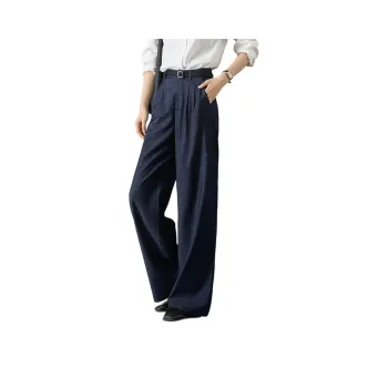 Mo Han Yi Mei Casual Pants Women's Dark Blue