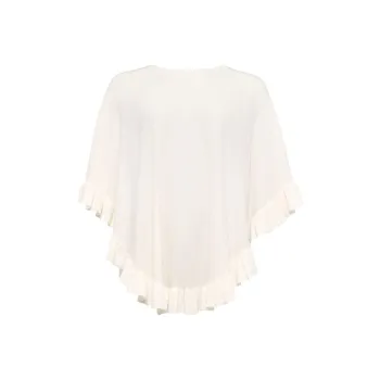 Eres Edgar Ruffled Fine knit Poncho