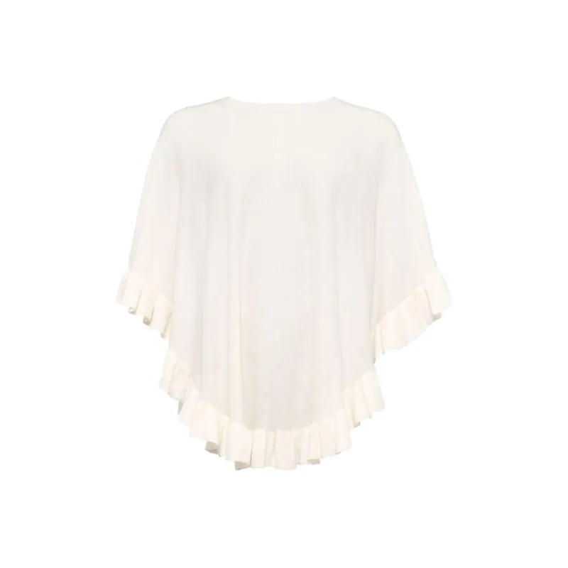 Eres Edgar Ruffled Fine knit Poncho-0