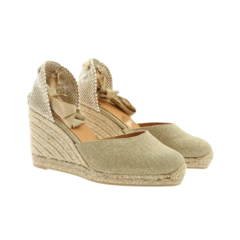 Castañer CARINA Wedge Heel High Heels 10cm Women's Gold-2