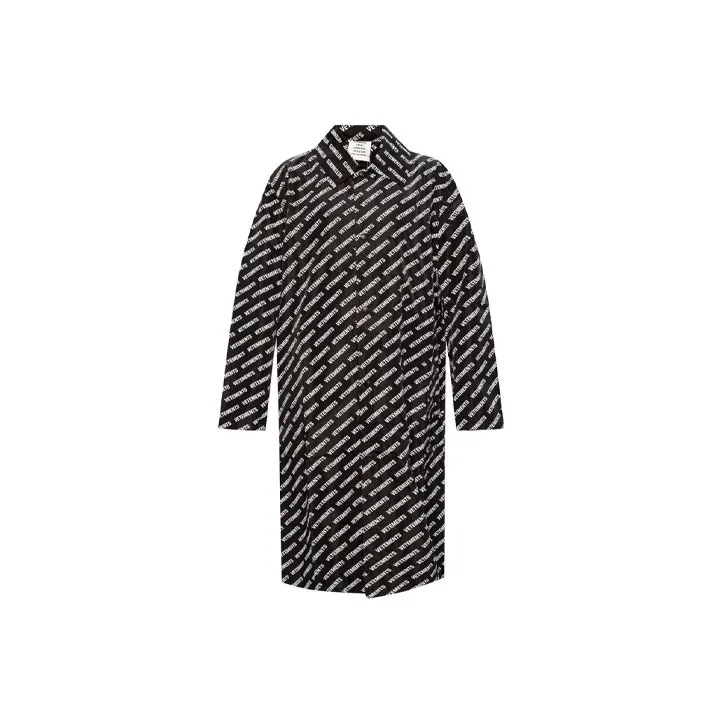 Vetements All Over Logo Raincoat 'Black'-0