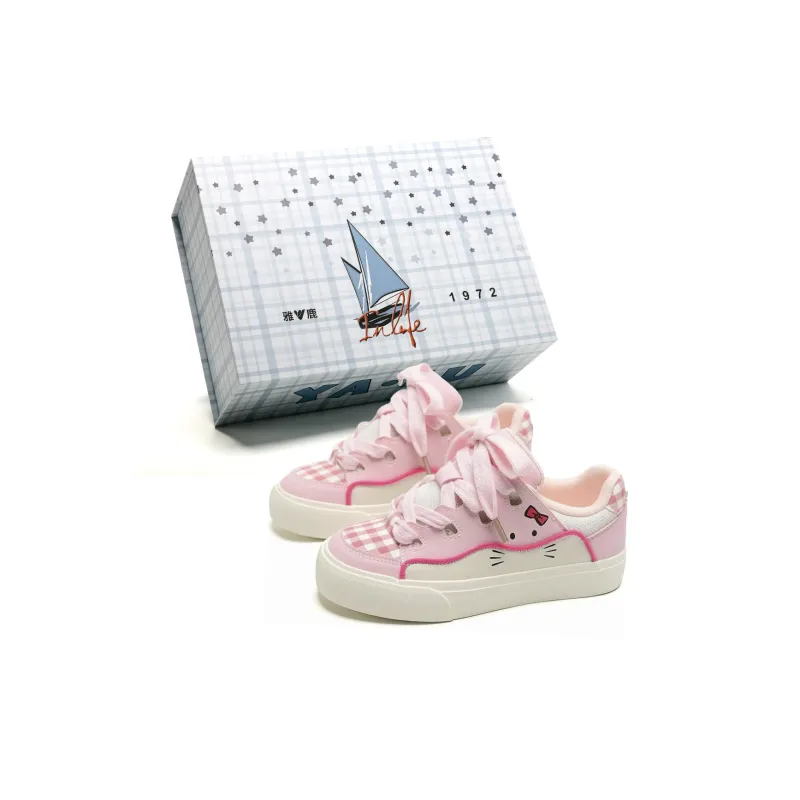 Yalu Canvas Shoes Women's Low Top White/Pink/Purple-6